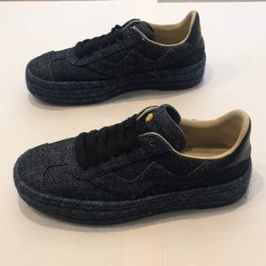 Stuart Weitzman Blue Canvas Espadrille Sneakers